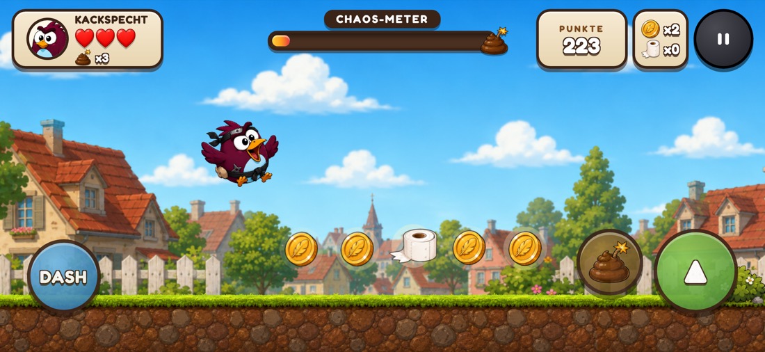 Mobile-Gameplay: Sprung über Coins